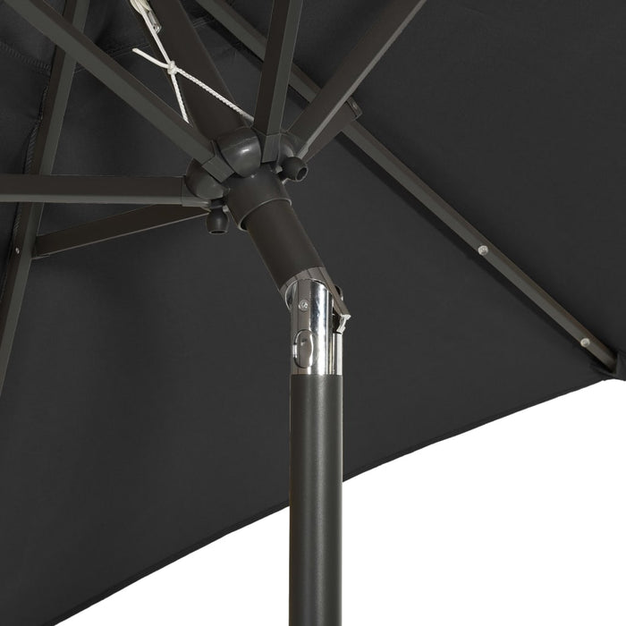 Umbrelă de soare cu lumini LED, negru, 200x211 cm, aluminiu - WALTI WALTI
