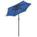 Umbrelă de soare cu LED-uri, albastru azur 200x211 cm aluminiu - WALTI WALTI