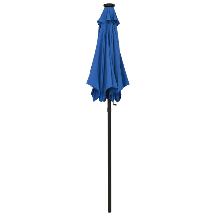Umbrelă de soare cu LED-uri, albastru azur 200x211 cm aluminiu - WALTI WALTI