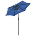 Umbrelă de soare cu LED-uri, albastru azur 200x211 cm aluminiu - WALTI WALTI