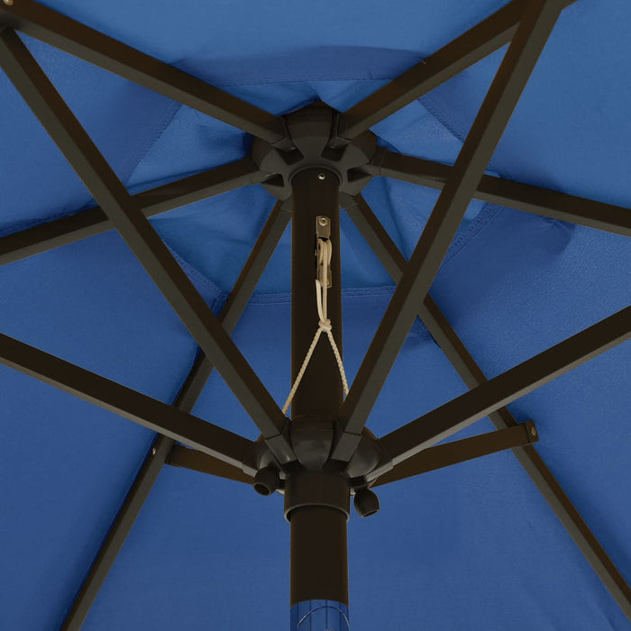 Umbrelă de soare cu LED-uri, albastru azur 200x211 cm aluminiu - WALTI WALTI