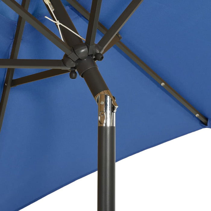 Umbrelă de soare cu LED-uri, albastru azur 200x211 cm aluminiu - WALTI WALTI
