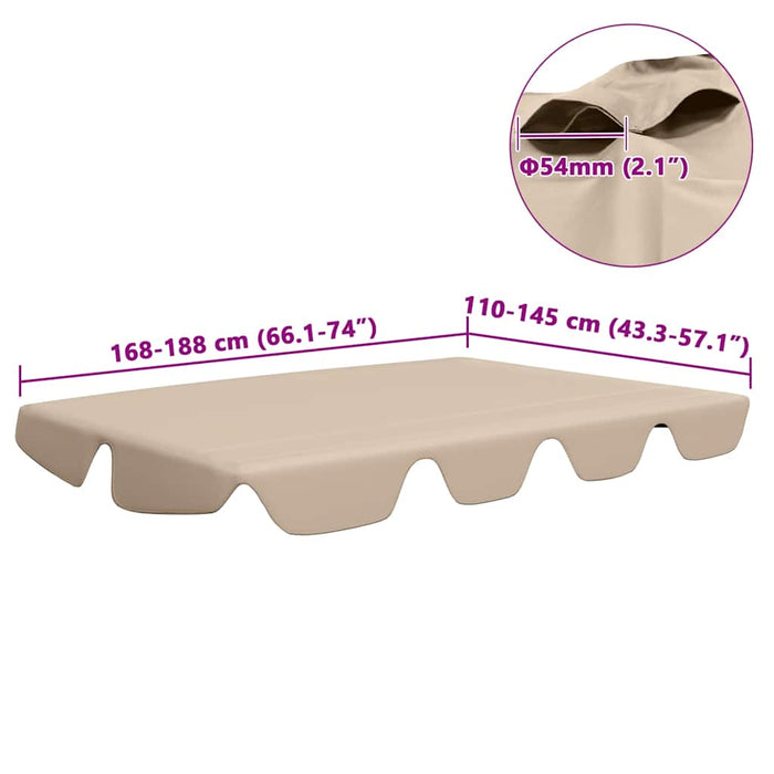 Copertină de rezervă leagăn grădină, bej, 188/168x145/110cm - WALTI WALTI