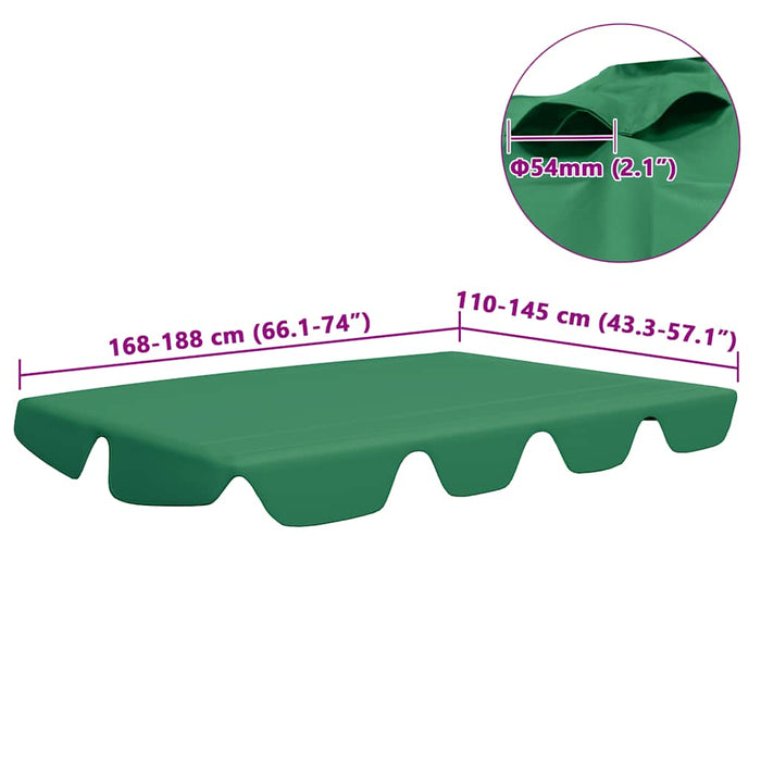 Copertină de rezervă leagăn grădină, verde, 188/168x145/110cm - WALTI WALTI