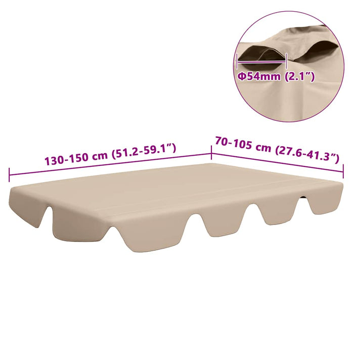 Copertină de rezervă leagăn grădină, bej, 150/130x105/70 cm - WALTI WALTI