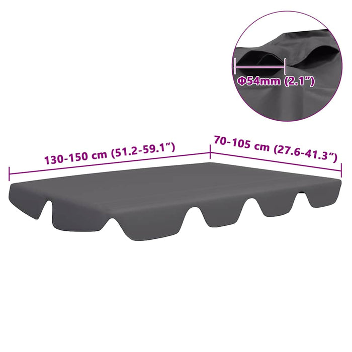 Copertină de rezervă leagăn grădină, antracit, 150/130x105/70cm - WALTI WALTI