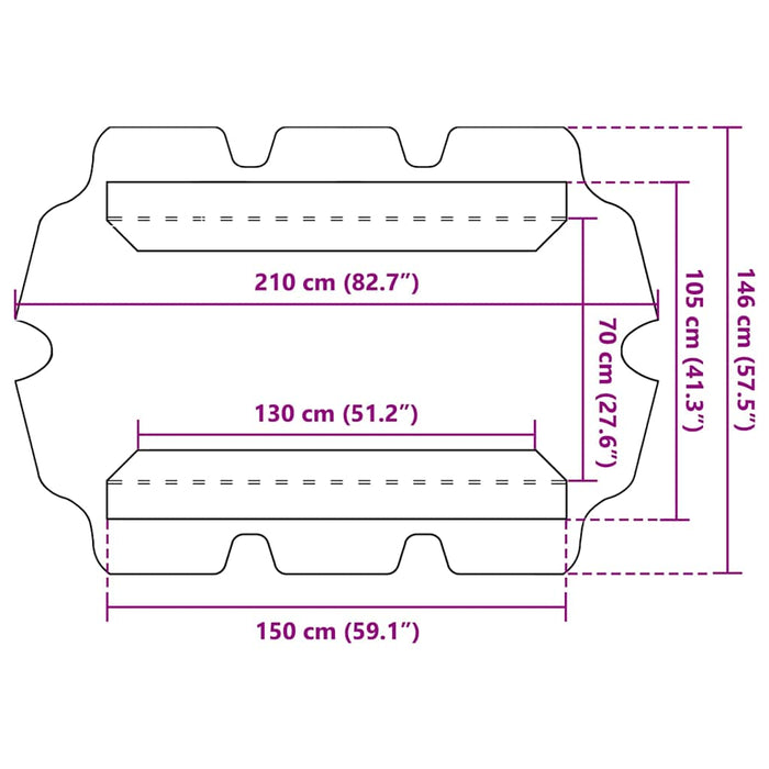 Copertină de rezervă leagăn grădină, antracit, 150/130x105/70cm - WALTI WALTI