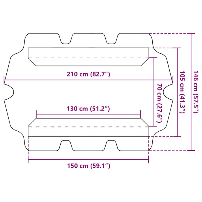 Copertină de rezervă leagăn grădină cărămiziu 150/130x105/70 cm - WALTI WALTI