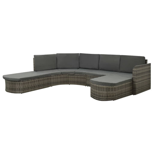 Set mobilier de grădină cu perne, 4 piese, poliratan, gri - WALTI WALTI