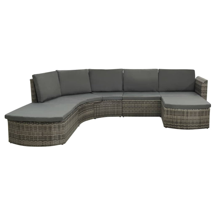 Set mobilier de grădină cu perne, 4 piese, poliratan, gri - WALTI WALTI