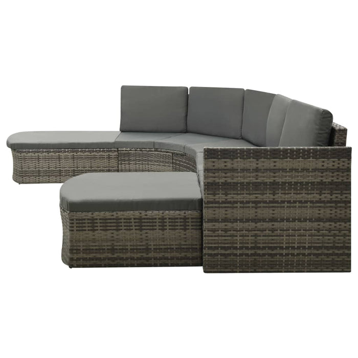 Set mobilier de grădină cu perne, 4 piese, poliratan, gri - WALTI WALTI