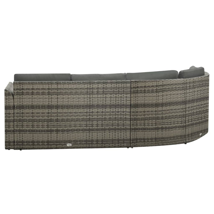 Set mobilier de grădină cu perne, 4 piese, poliratan, gri - WALTI WALTI