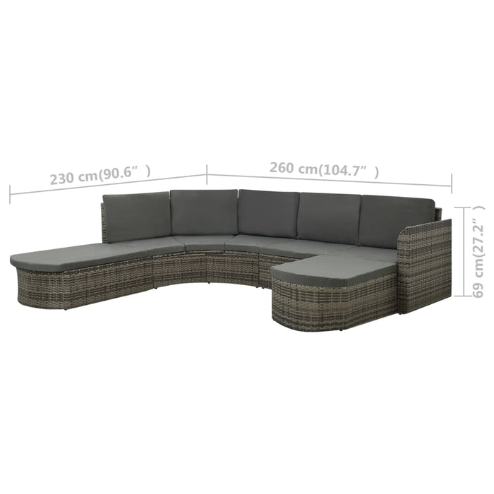 Set mobilier de grădină cu perne, 4 piese, poliratan, gri - WALTI WALTI
