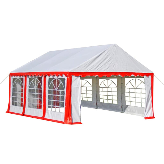 Pavilion de grădină, roșu și alb, 4 x 6 m, PVC WALTI