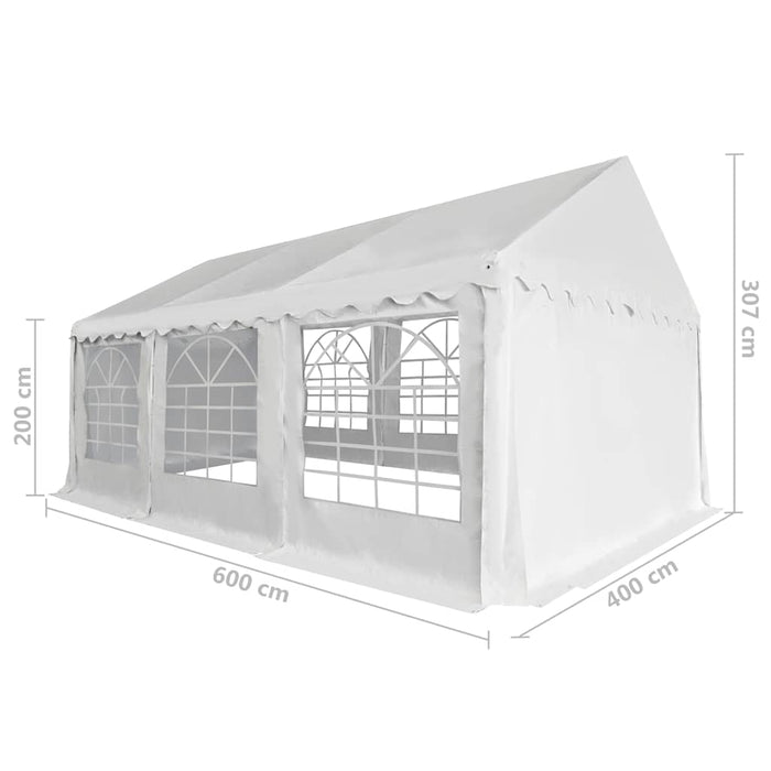 Pavilion de grădină, alb, 4 x 6 m, PVC WALTI
