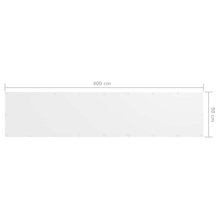 Paravan de balcon, alb, 90 x 400 cm, țesătură oxford - WALTI WALTI