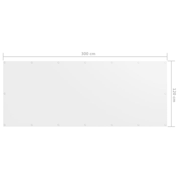 Paravan de balcon, alb, 120 x 300 cm, țesătură oxford - WALTI WALTI