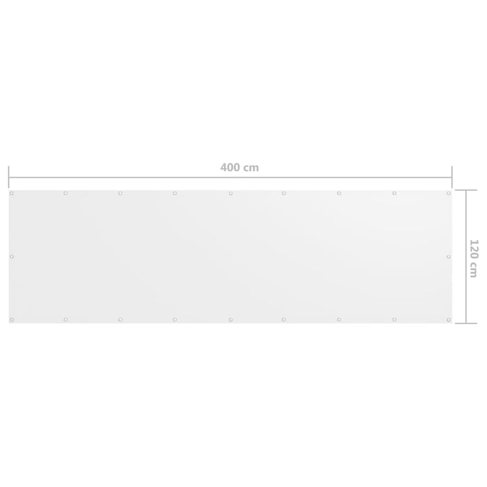 Paravan de balcon, alb, 120 x 400 cm, țesătură oxford - WALTI WALTI