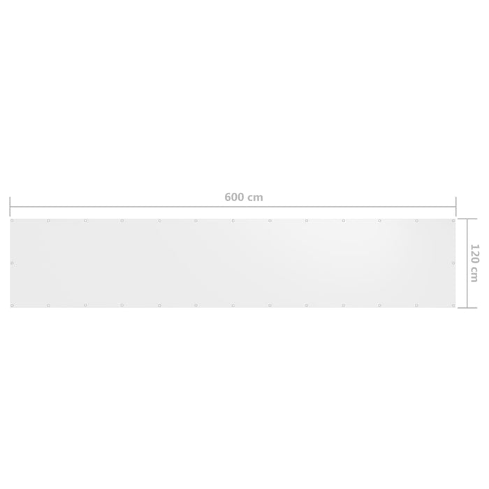 Paravan de balcon, alb, 120 x 600 cm, țesătură oxford - WALTI WALTI