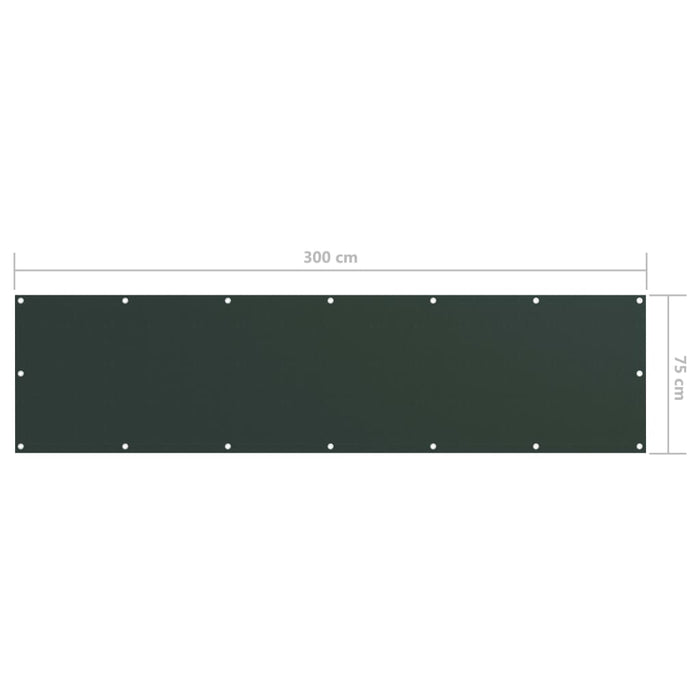 Paravan de balcon, verde închis, 75x300 cm, țesătură oxford - WALTI WALTI