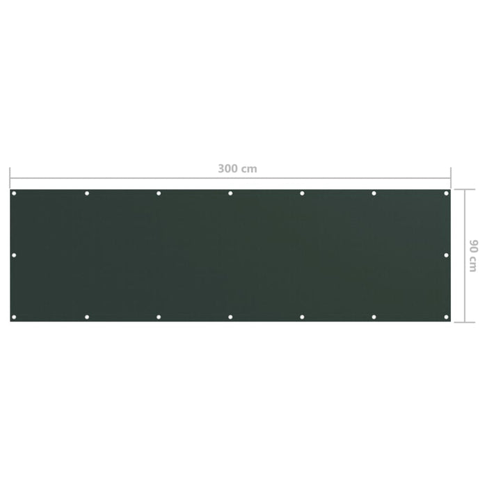 Paravan de balcon, verde închis, 90x300 cm, țesătură oxford - WALTI WALTI