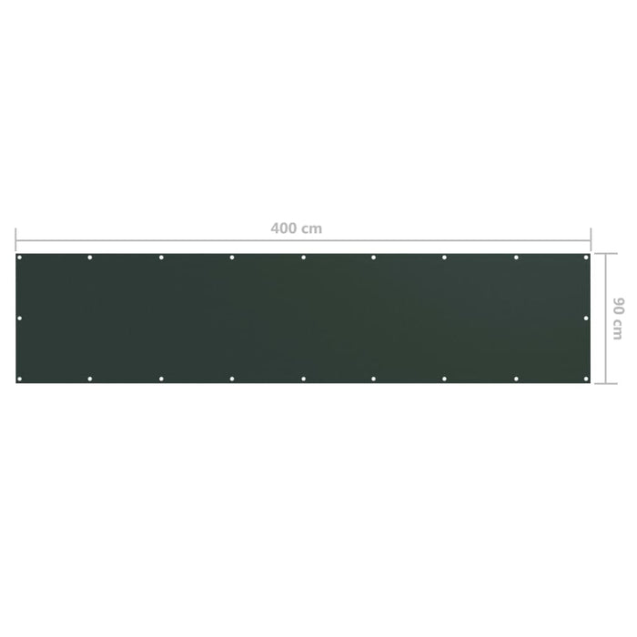 Paravan de balcon, verde închis, 90x400 cm, țesătură oxford - WALTI WALTI