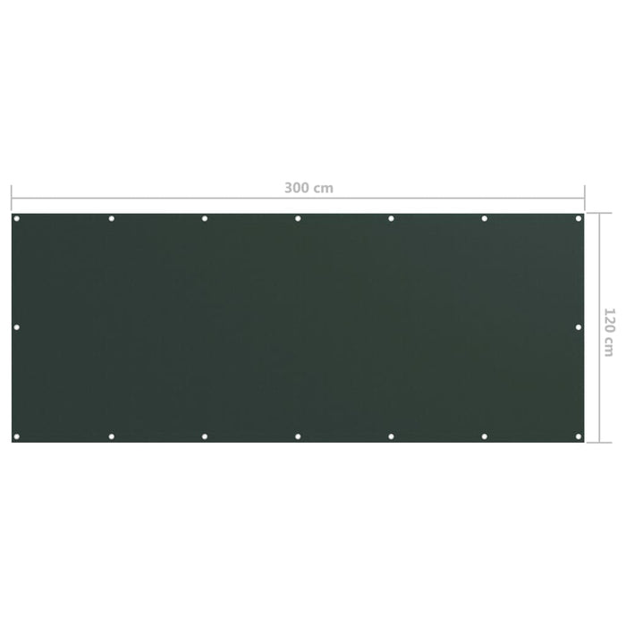 Paravan de balcon, verde închis, 120x300 cm, țesătură oxford - WALTI WALTI