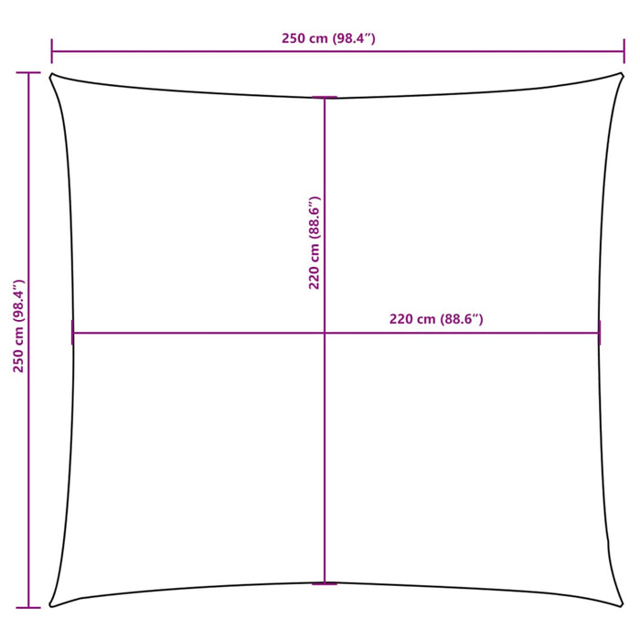 Pânză parasolar, antracit, 2,5x2,5 m, țesătură oxford, pătrat - WALTI WALTI