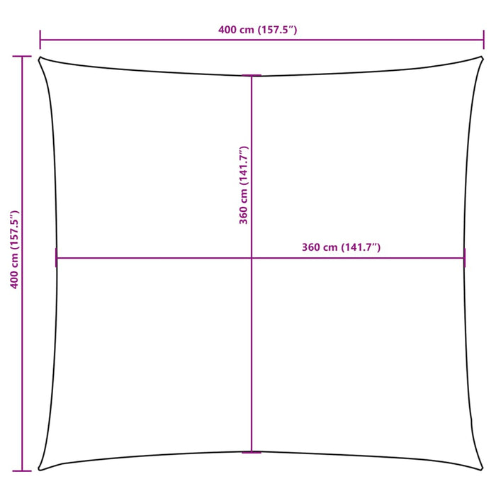 Pânză parasolar, antracit, 4x4 m, țesătură oxford, pătrat - WALTI WALTI