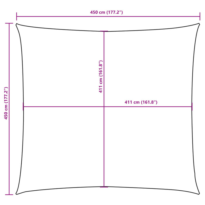 Pânză parasolar, antracit, 4,5x4,5 m, țesătură oxford, pătrat - WALTI WALTI