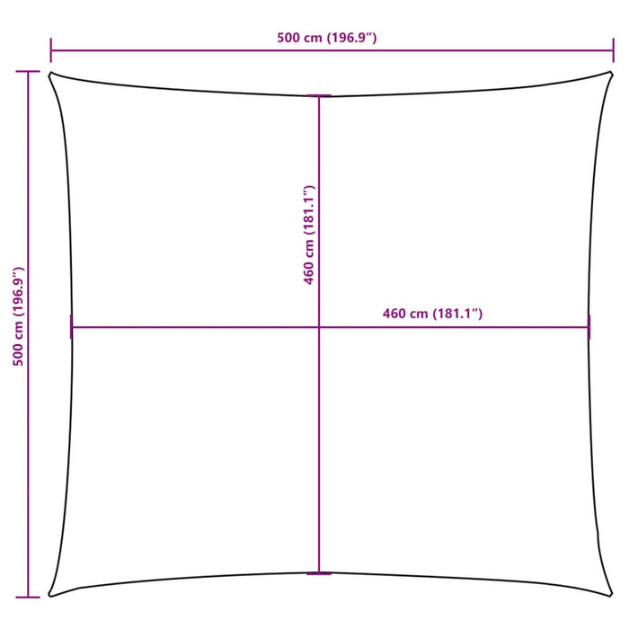 Pânză parasolar, antracit, 5x5 m, țesătură oxford, pătrat - WALTI WALTI