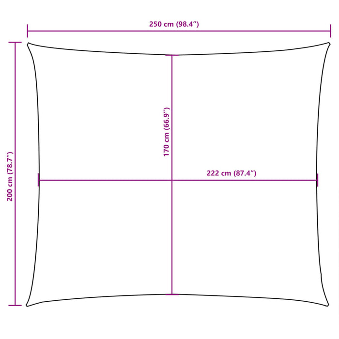 Parasolar, antracit, 2x2,5 m, țesătură oxford, dreptunghiular - WALTI WALTI