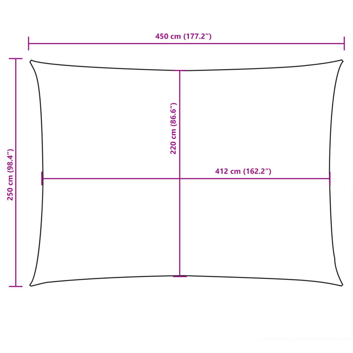 Parasolar, antracit, 2,5x4,5 m, țesătură oxford, dreptunghiular - WALTI WALTI