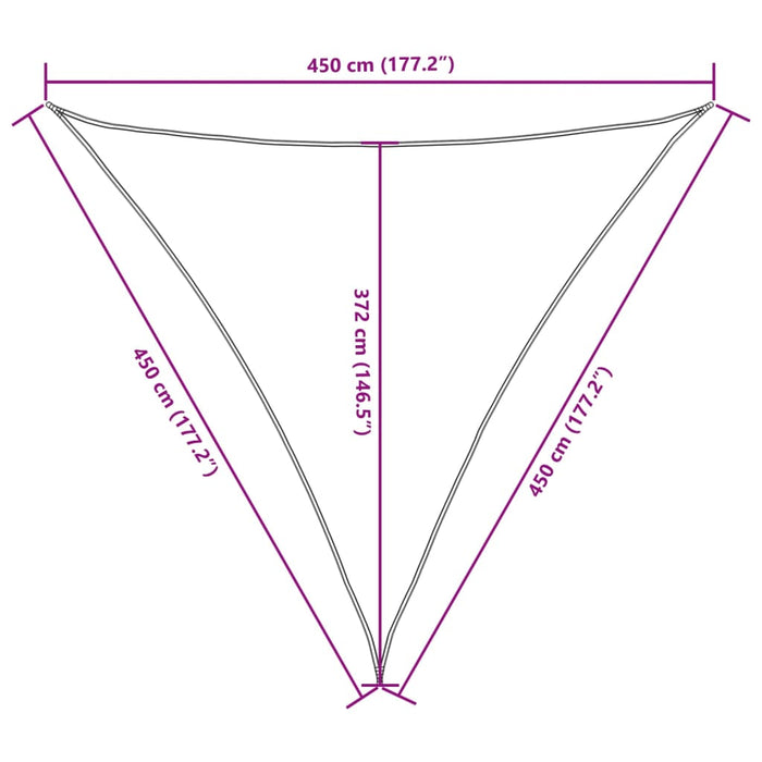 Parasolar, antracit 4,5x4,5x4,5 m țesătură oxford, triunghiular - WALTI WALTI