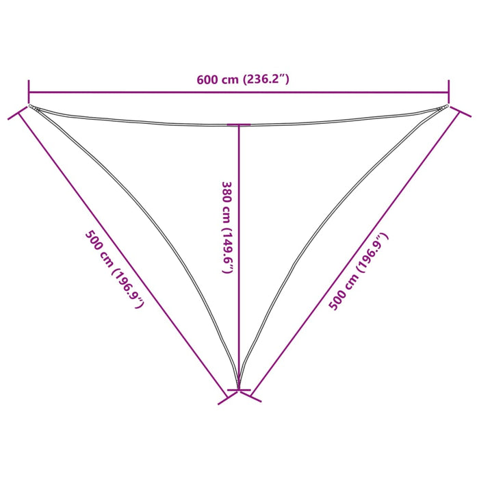 Parasolar, antracit, 5x5x6 m, țesătură oxford, triunghiular - WALTI WALTI