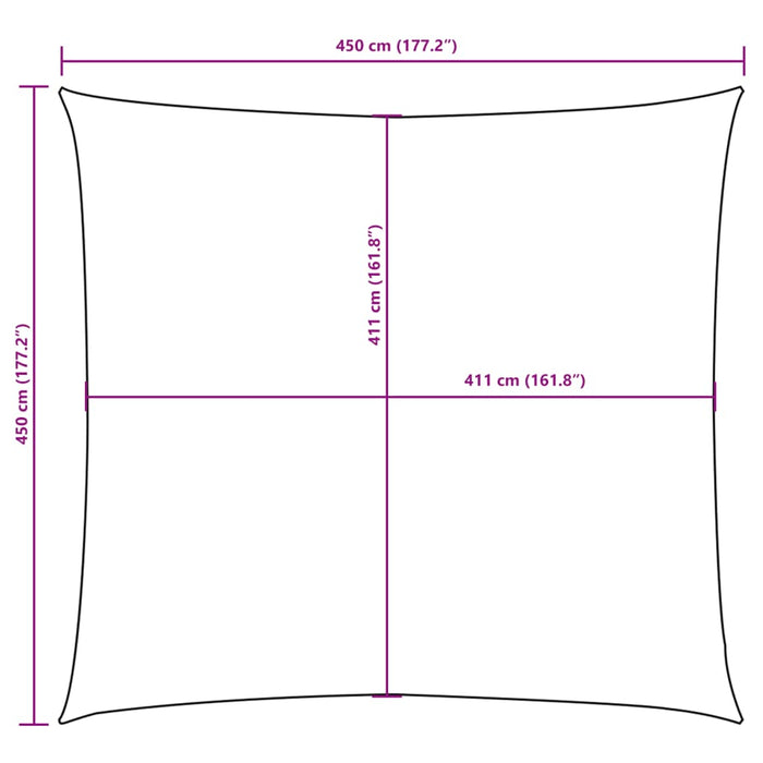 Pânză parasolar, bej, 4,5x4,5 m, țesătură oxford, pătrat - WALTI WALTI