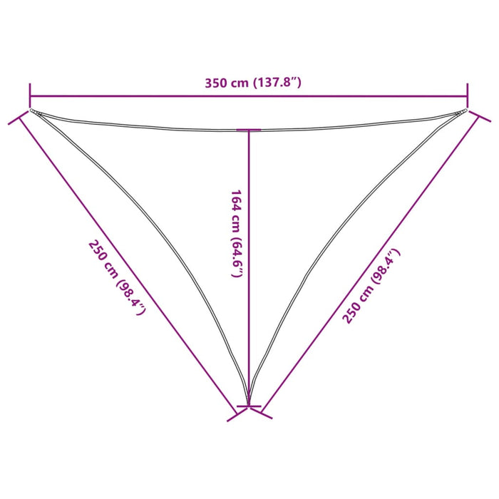 Parasolar, bej, 2,5x2,5x3,5 m, țesătură oxford, triunghiular - WALTI WALTI