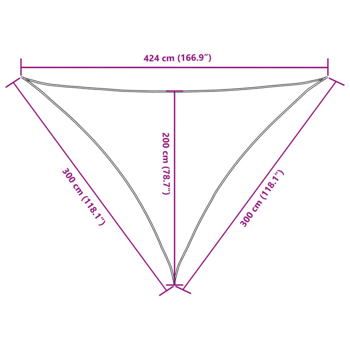 Parasolar, bej, 3x3x4,24 m, țesătură oxford, triunghiular - WALTI WALTI