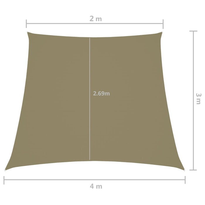 Parasolar, bej, 2/4x3 m, țesătură oxford, trapez - WALTI WALTI
