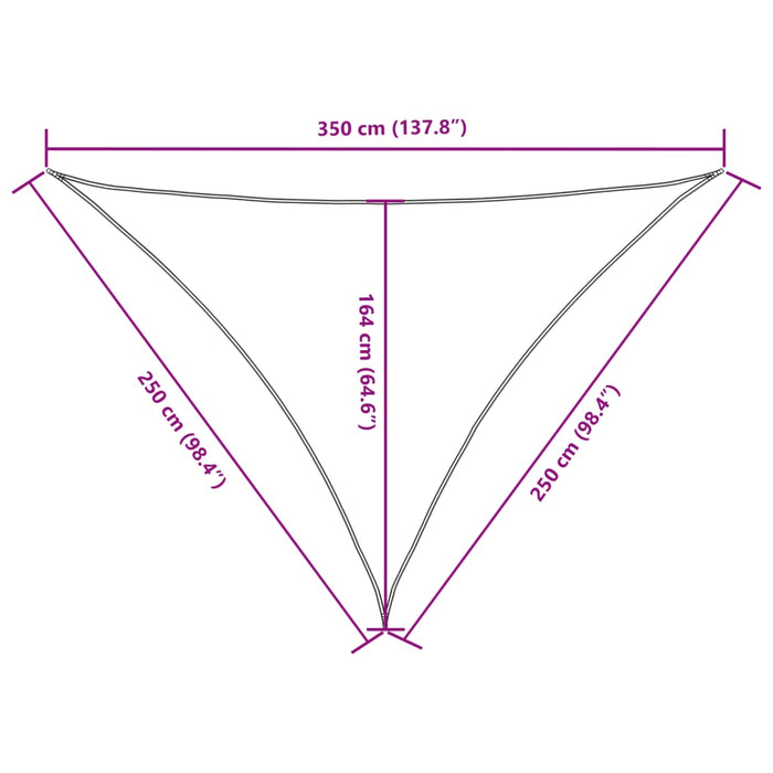 Parasolar, crem, 2,5x2,5x3,5 m, țesătură oxford, triunghiular - WALTI WALTI
