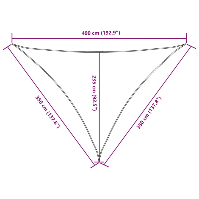 Parasolar, crem, 3,5x3,5x4,9 m, țesătură oxford, triunghiular - WALTI WALTI