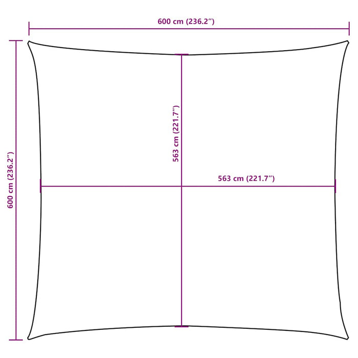 Parasolar, alb, 6x6 m, țesătură oxford, pătrat - WALTI WALTI