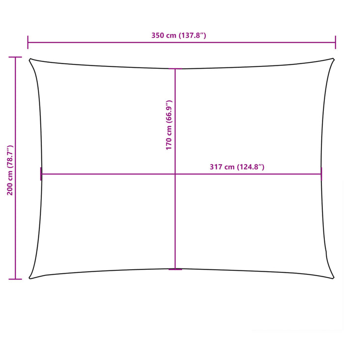 Parasolar, alb, 2x3,5 m, țesătură oxford, dreptunghiular - WALTI WALTI
