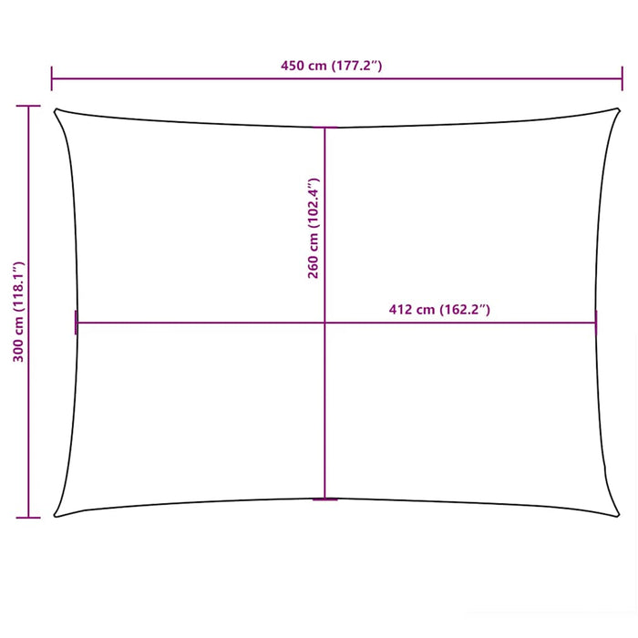 Parasolar, alb, 3x4,5 m, țesătură oxford, dreptunghiular - WALTI WALTI