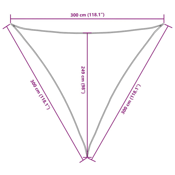Parasolar, alb, 3x3x3 m, țesătură oxford, triunghiular - WALTI WALTI