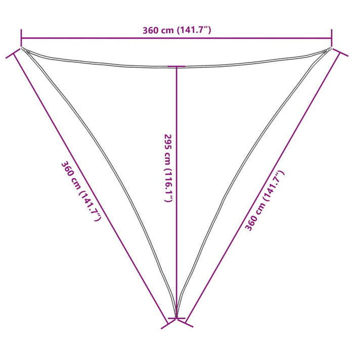 Parasolar, alb, 3,6x3,6x3,6 m, țesătură oxford, triunghiular - WALTI WALTI