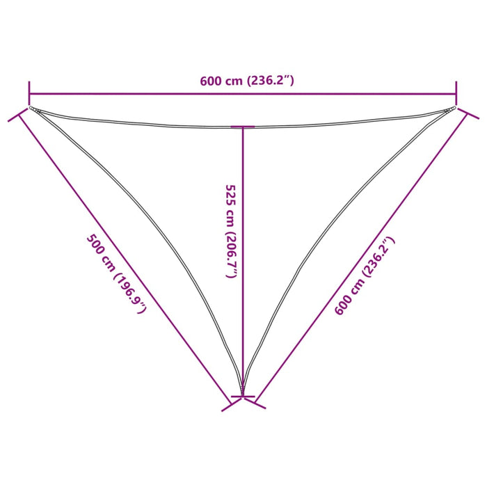Parasolar, alb, 5x6x6 m, țesătură oxford, triunghiular - WALTI WALTI