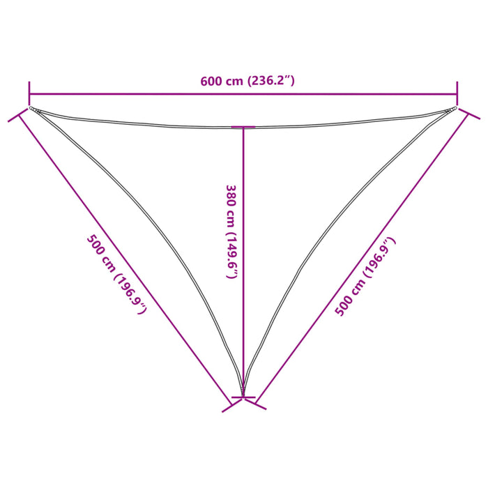 Parasolar, alb, 5x5x6 m, țesătură oxford, triunghiular - WALTI WALTI