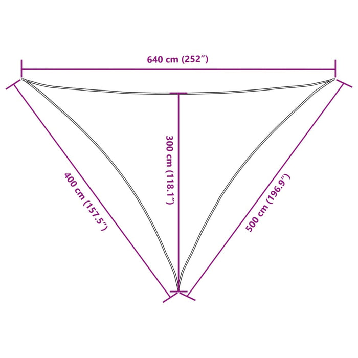 Pânză parasolar, alb, 4x5x6,4 m, țesătură oxford, triunghiular - WALTI WALTI