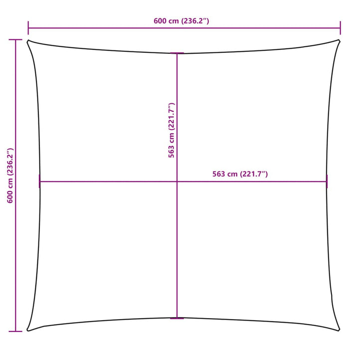 Parasolar, cărămiziu, 6x6 m, țesătură oxford, pătrat - WALTI WALTI